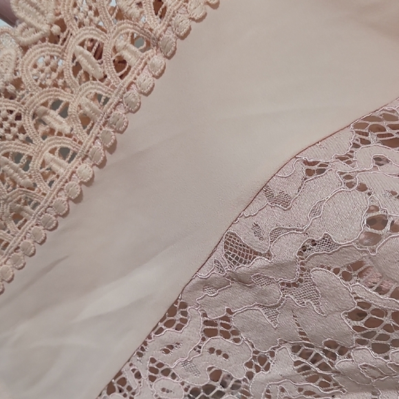 LOFT Lace Sleeveless Blouse - Soft Peach - Picture 5 of 6